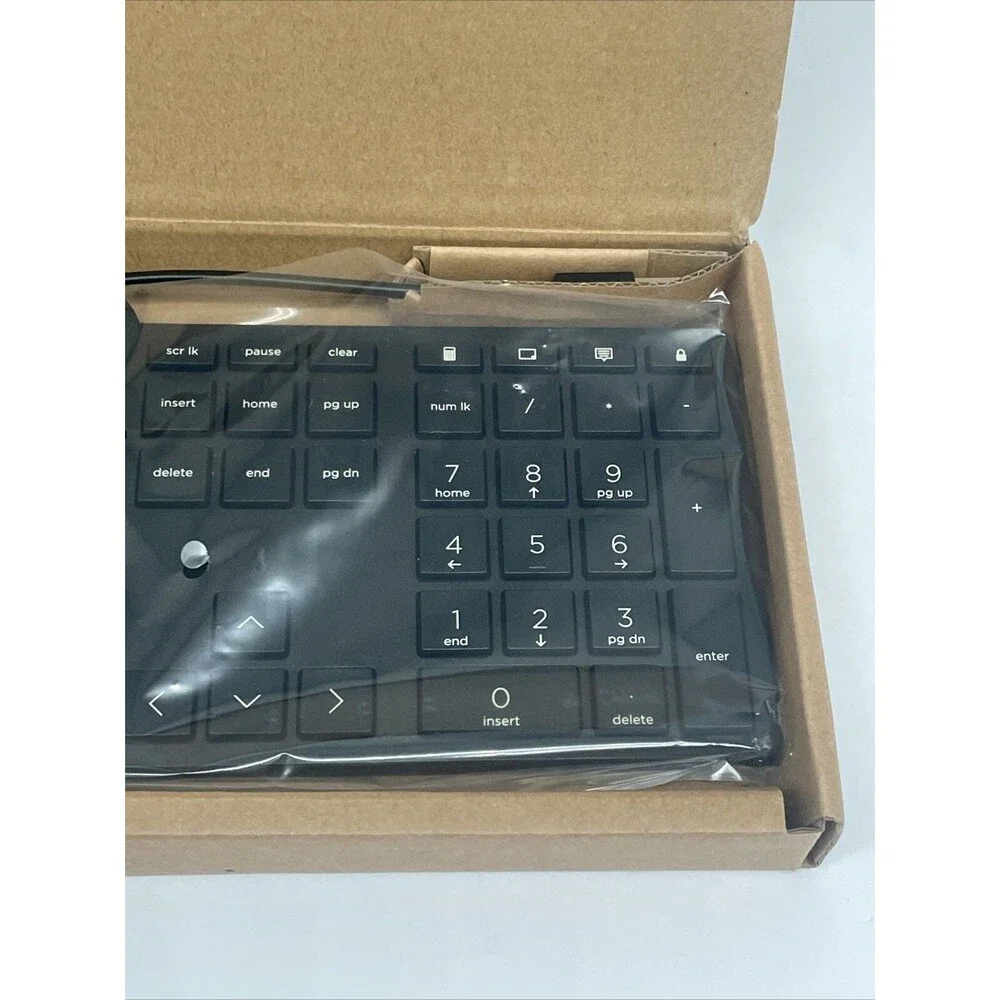 HP Slim USB Keyboard HSA-D005K Wired English Desktop Black (2) New-Open Box